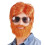 Red wig with beard and mustache for men 1