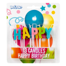 candles on skewer Happy Birthday wax 13 pieces