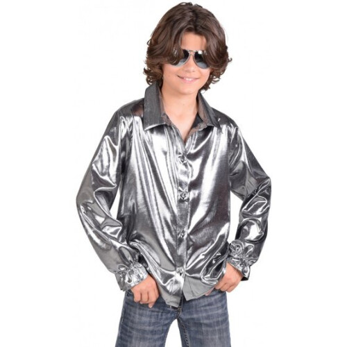 dress-up blouse junior polyester/foil silver mt 128