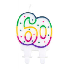 number candle 60 with wax holder 2-piece