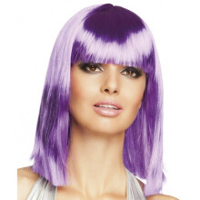 Women's purple mid-length bob wig