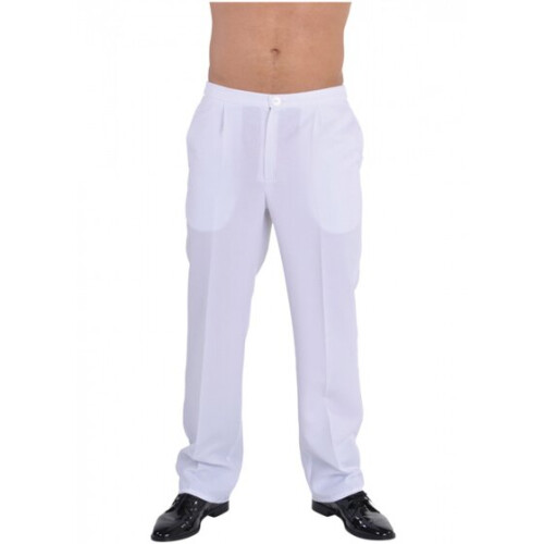 trousers eighties polyester white size L