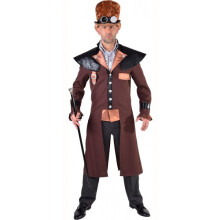 costume suit Steampunk men's polyester bronze size 2XL