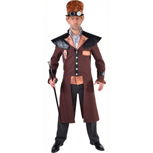 costume suit Steampunk men's polyester bronze size 2XL