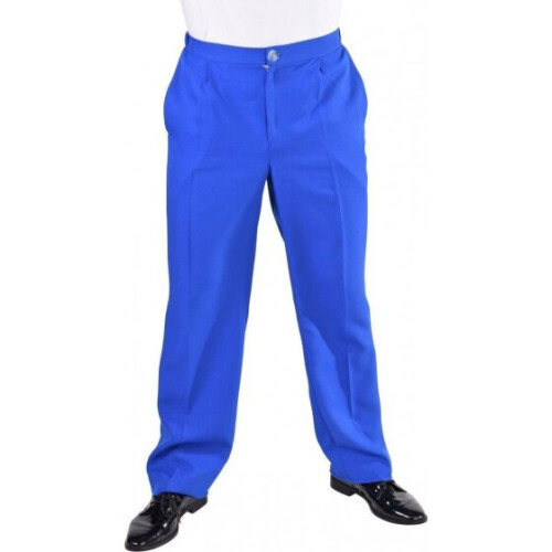 trousers eighties polyester blue size M