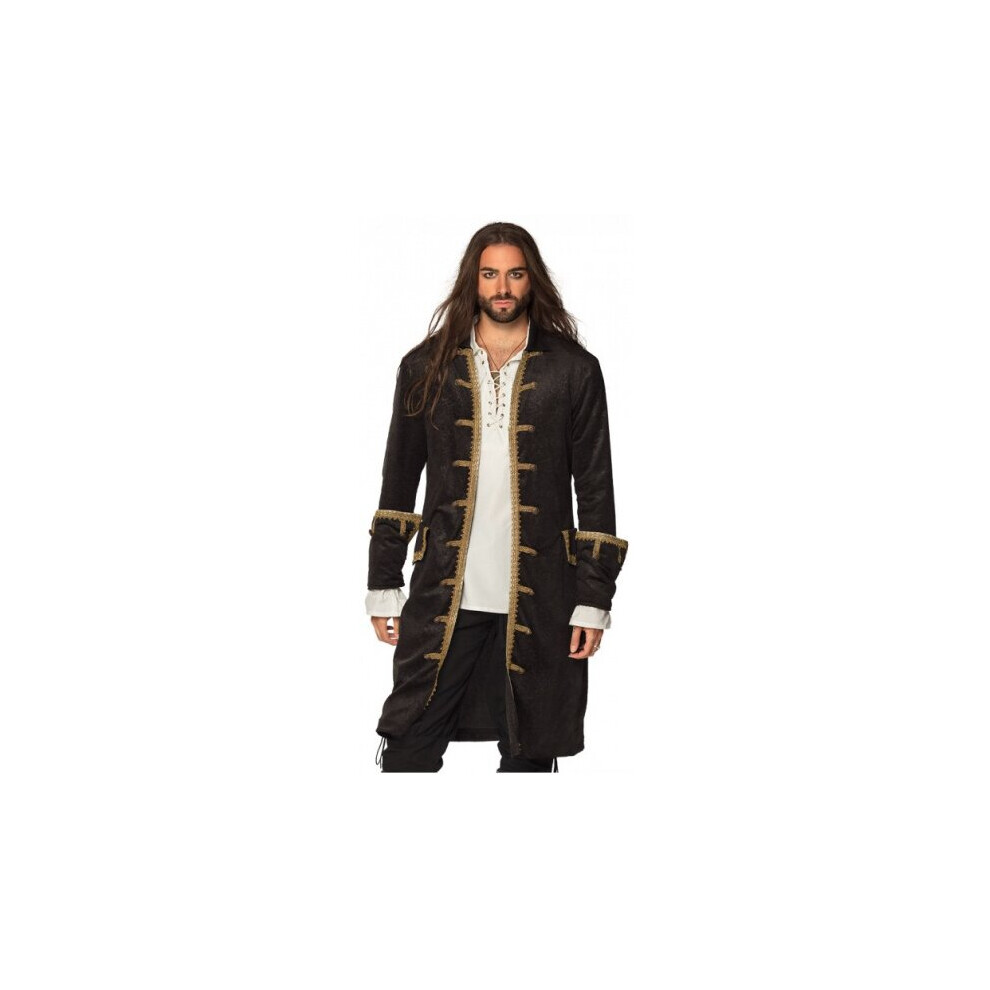 pirate coat men polyester black/gold size 52