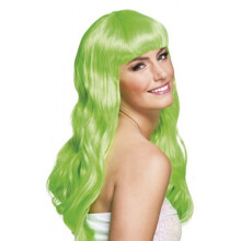 Women's long neon green wig