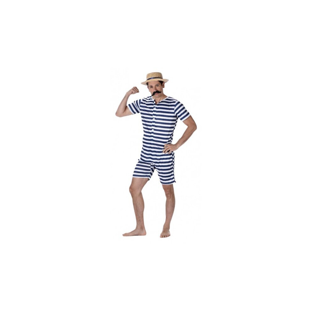 costume 20'Men's swimsuit polyester blue/white mt L