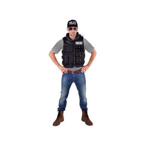 cardigan police men's polyester black one-size