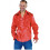 dress-up blouse Rouches men's polyester red mt XXL 1