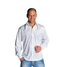 shirt with sequins men's polyester white size S