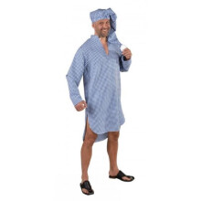 nightdress with nightcap men's blue size M/L