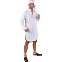 nightdress with nightcap men's white size XS/S