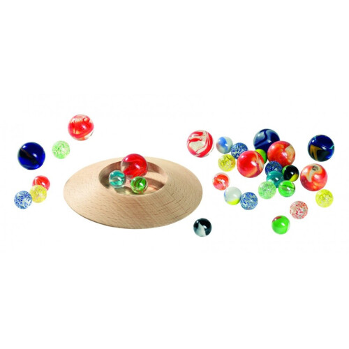 marble jar junior 12 cm wood/cotton 32-piece