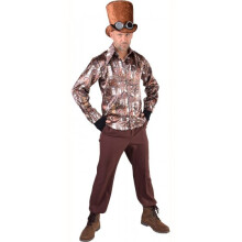 dress-up blouse Steampunk men's satin size S