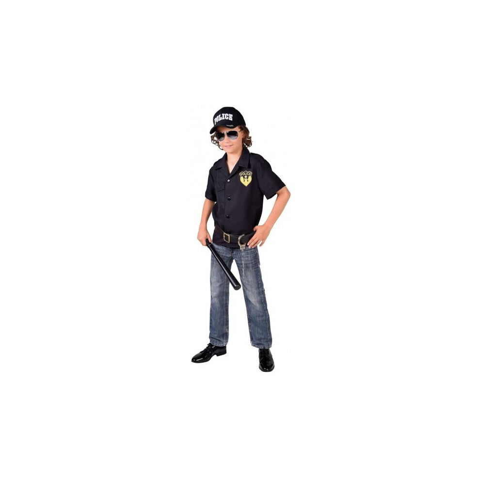 Photos - Fancy Dress dress up shirt police boys polyester black mt 116