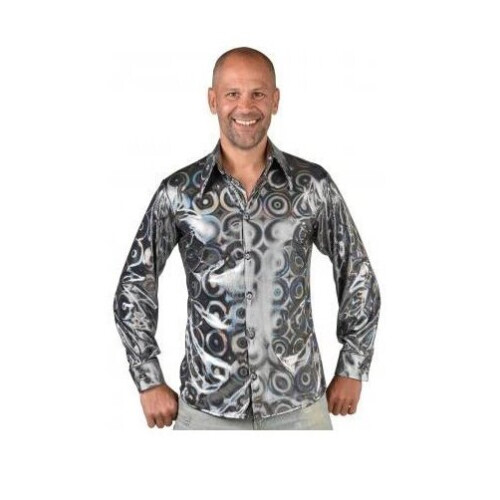 Dress up blouse circle hologram polyester size XL