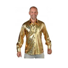 Dress up blouse hologram polyester silver size XXL