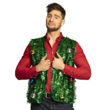 Adult green Christmas tree jacket with balls