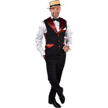 waistcoat Cancan men's polyester black size XL/2XL