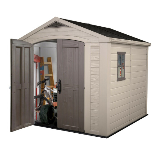 Keter Keter Factor Apex Garden Storage Shed 8 x 8ft ? Beige/Brown 1