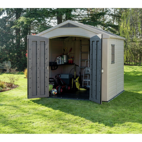 Keter Keter Factor Apex Garden Storage Shed 8 x 8ft ? Beige/Brown 2