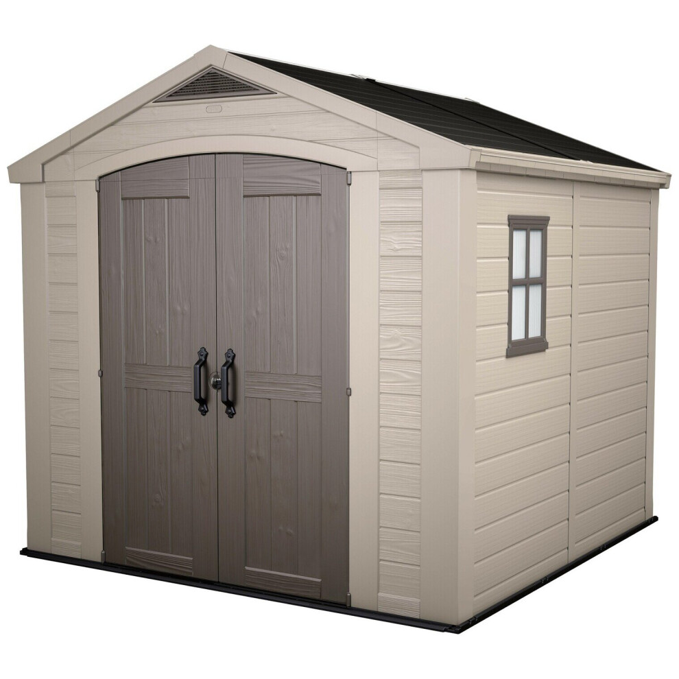 Keter Factor Apex Garden Storage Shed 8 x 8ft ? Beige/Brown