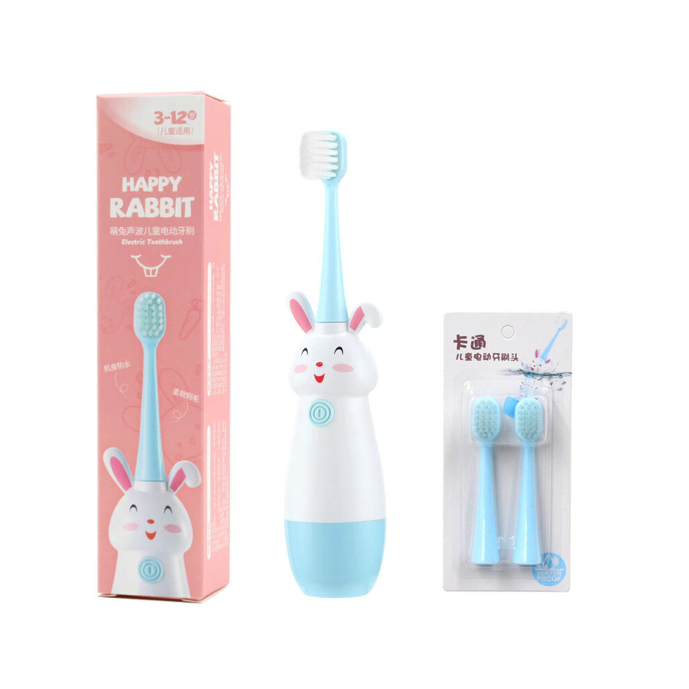 (Blue2) Electric Toothbrush Kids Battery Operated Silicone