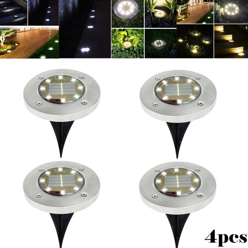 4PC Solar Decking Lights Floor Decking Outdoor Garden on OnBuy