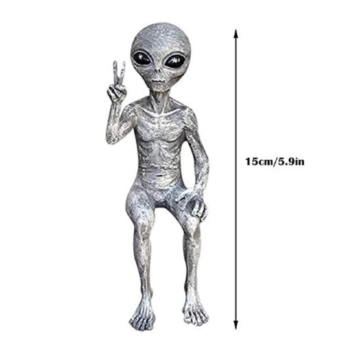 2X Garden Outer Space Alien Statue Resin Decoration Gift 1