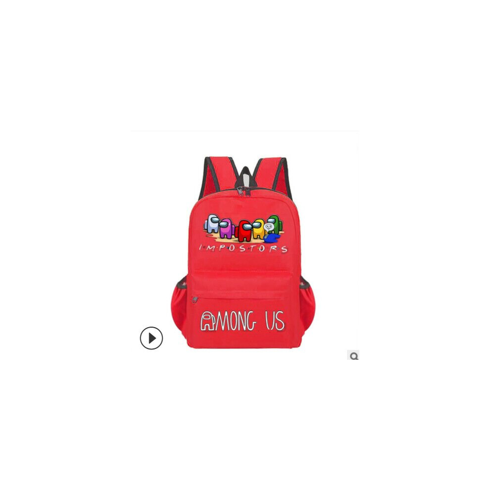 (Team-Red) Among Us Backpack Schoolbags Kids Shoulderbag