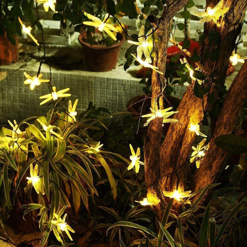 (7 M/50LED/solar energy/8 modes) Solar String Lights Dragonfly Shaped Waterproof Fairy Decoration Lighting for Indoor/Outdoor,Patio Christmas Party Holiday Decorations