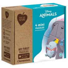 Mini Jigsaw Puzzles Animals Junior Cardboard 4-Piece