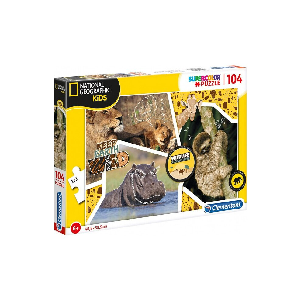 Clementoni Jigsaw National Geographic Wildlife 104 Pieces
