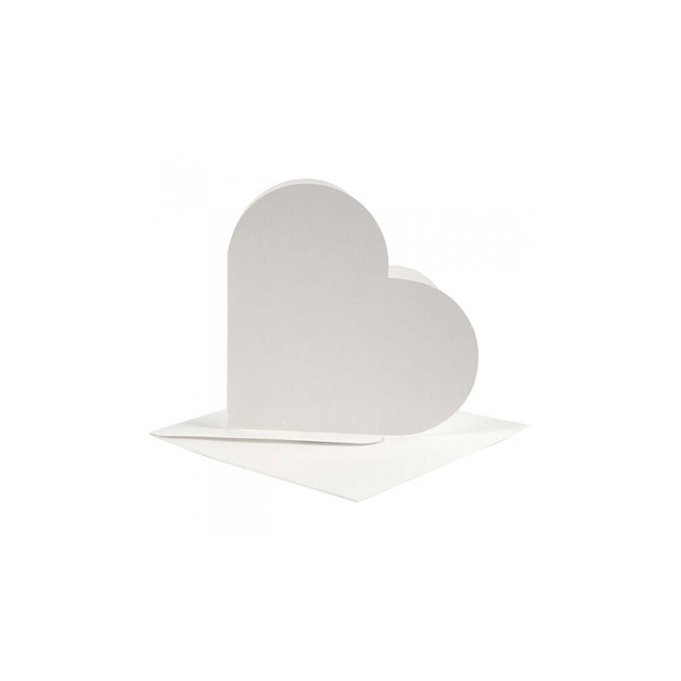 Creotime White Heart Shaped Cards With Envelope 12,5 X 12,5 Cm 10 Sets