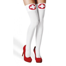 stockings nurse ladies our size white / red