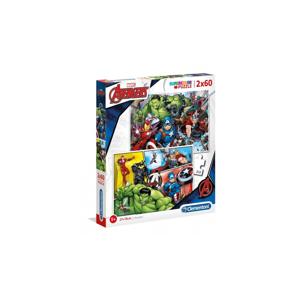 New Clementoni Jigsaw Puzzle Marvel Avengers 2X60 Pieces