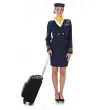 female dress up outfit stewardess polyester blue size XL