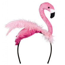 Adult pink feather flamingo headband
