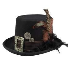 Boland Steampunk Brown Top Hat - Unisex, One Size, Polyester, Perfect for Costumes, Carnival & Fancy Dress