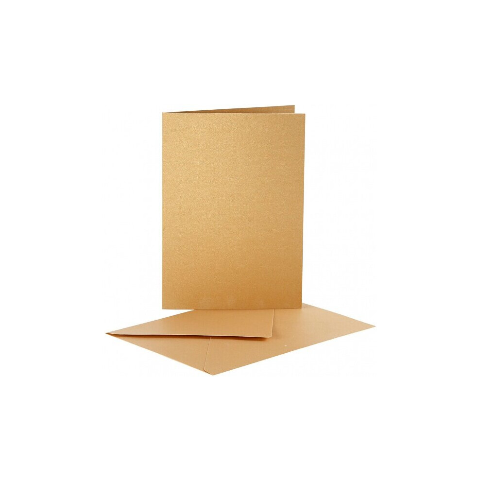 Creotime Gold Cards With Envelopes 10.5 X 15 Cm 10 Sets Mother Of Pearl