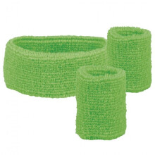 80's Green Headband and Wristbands for Adults