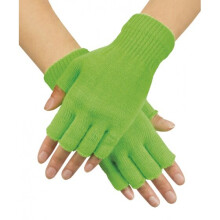 Adult's neon green short mittens