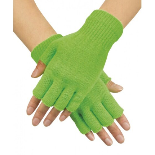 Adult's neon green short mittens