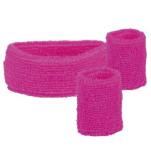 Adult 80s pink headband and wristbands