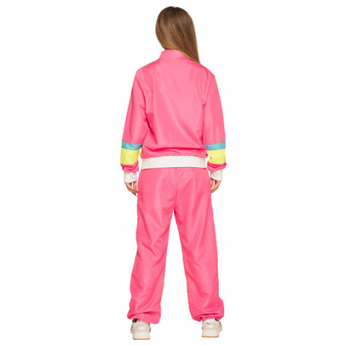 tracksuit Retro Babe ladies polyester neon pink size L 1