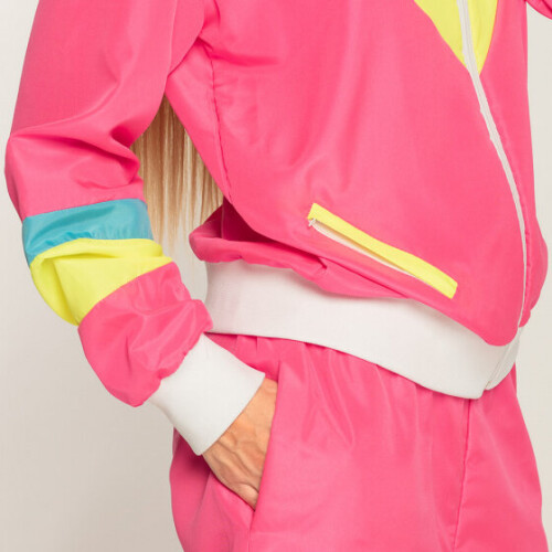 tracksuit Retro Babe ladies polyester neon pink size L 2