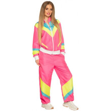 tracksuit Retro Babe ladies polyester neon pink size L