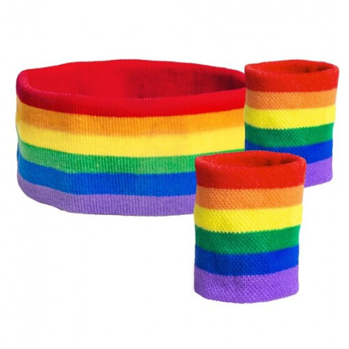 sweatbands 3 pieces rainbow
