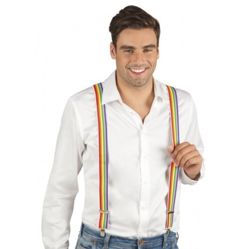 suspenders rainbow unisex 75 cm multicolor